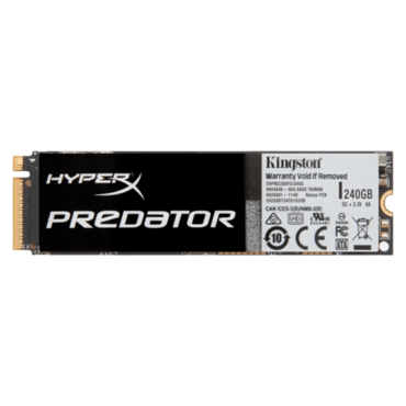 240GB HyperX Predator, 1400 / 1000 MB/s, PCIe 2.0 x4 AHCI, M.2 2280 SSD