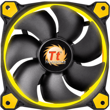 Riing 14 LED 140mm, Yellow LEDs, 1400 RPM, 51.15 CFM, 28.1 dBA, Cooling Fan