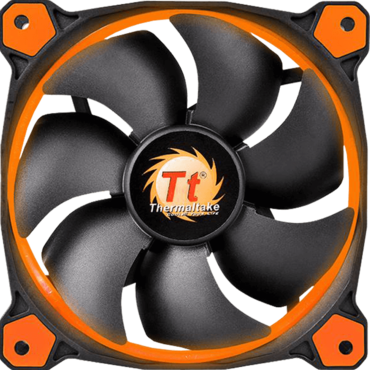 Riing 12 LED 120mm, Orange LEDs, 1500 RPM, 40.6 CFM, 24.6 dBA, Cooling Fan