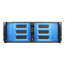 D Storm D406SE-B6BL, Blue HDD Handle and Bezel, 2x 5.25&quot;, 4x 3.5&quot; Drive Bays, 6x 3.5&quot; Hotswap Bays, No PSU, ATX, Black/Blue, 4U Chassis