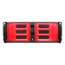 D Storm D-407SE-RD-TS859, Red Bezel, w/ 8&quot; Touch Screen LCD, 3x 5.25&quot;, 1x 3.5&quot; Drive Bays, No PSU, ATX, Black/Red, 4U Chassis