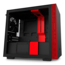 H Series H210i Tempered Glass, No PSU, Mini-ITX, Matte Black/Red, Mini Tower Case