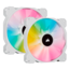 iCUE SP140 RGB ELITE Performance White, 2 x 140mm, w/ Lighting Node CORE, 1200RPM, 68.11 CFM, 27 dBA, Cooling Fans