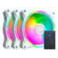 MASTERFAN MF120 HALO WHITE EDITION 3 x 120mm, w/ Controller, 1800 RPM, 47.2 CFM, 30 dBA, Cooling Fans
