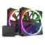 F140 RGB 2 x 140mm, w/ Controller, RGB LEDs, 1800 RPM, 89.48 CFM, 32.5 dBA, Cooling Fans