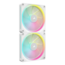 iCUE LINK LX140 RGB 2 x 140mm, White, w/ Controller, RGB LEDs, 2000 RPM, 84.7 CFM, 36 dBA, Cooling Fans