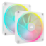 iCUE LINK LX140 RGB 2 x 140mm, White, w/ Controller, RGB LEDs, 2000 RPM, 84.7 CFM, 36 dBA, Cooling Fans