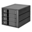 FS304-12G, Trayless 3x 5.25&quot; to 4x 3.5&quot;, SAS 12Gb/s/SATA 6Gb/s, HDD, Black Hot-swap Rack