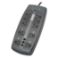 TLP1008TEL, 10 Outlets, Fax/Modem/Phone 8-ft cord, 120V/15A, Black, Surge Protector