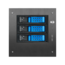 S-35-3DE1BL, Blue HDD Handle, 3x 3.5&quot; Hotswap Bays, No PSU, Black/Blue, Storage Mini Tower