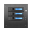 S-35-3M1BL, Blue HDD Handle, 3x 3.5&quot; Hotswap Bays, No PSU, Black/Blue, Storage Mini Tower