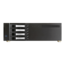 D-340HB-T-SILVER, Silver HDD Handle, 1x Slim 5.25&quot;, 3x 3.5&quot;, 4x 3.5&quot; Hotswap Bays, No PSU, ATX, Black/Silver, 3U Chassis