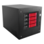 S-35-DE4RD, Red HDD Handle, 4x 3.5&quot; Hotswap Bays, 1x 2.5&quot; Drive Bay, No PSU, Mini-ITX, Black/Red, Storage Mini Tower