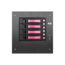 S-35-B4RD, Red HDD Handle, 4x 3.5&quot; Hotswap Bays, 1x 2.5&quot; Drive Bay, No PSU, Mini-ITX, Black/Red, Storage Mini Tower