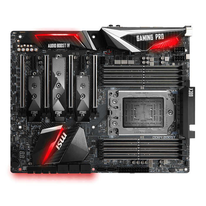 MSI X399 GAMING PRO CARBON AC Socket TR4 ATX Motherboard | AVADirect