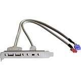 N/A - 4-pin FireWire and Dual USB Ports PC Case Slot Bracket, 2x 10-pin Connectors