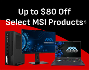 <span>$80 Off</span> for MSI Laptops